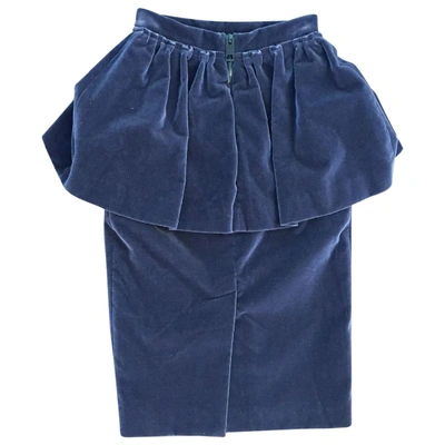 Pre-owned Burberry Velvet Mid-length Skirt In Purple