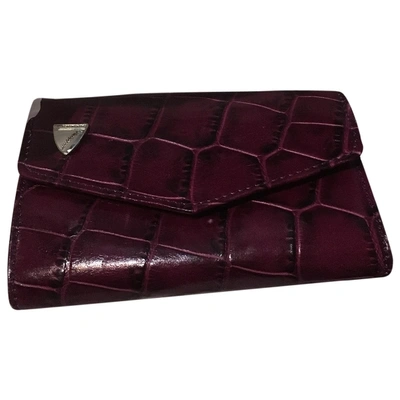 Pre-owned Aspinal Of London Patent Leather Purse In Purple