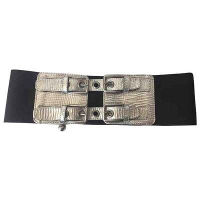 Pre-owned Pinko Leather Belt In Silver