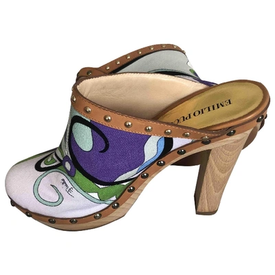 Pre-owned Emilio Pucci Cloth Mules & Clogs In Multicolour