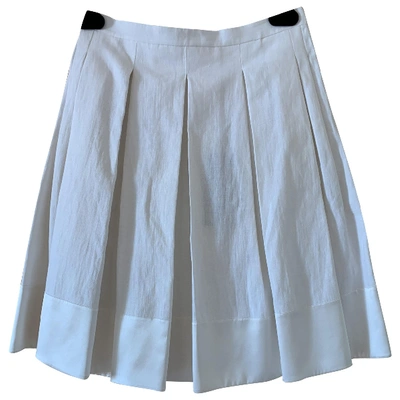 Pre-owned Ermanno Scervino Linen Mid-length Skirt In White