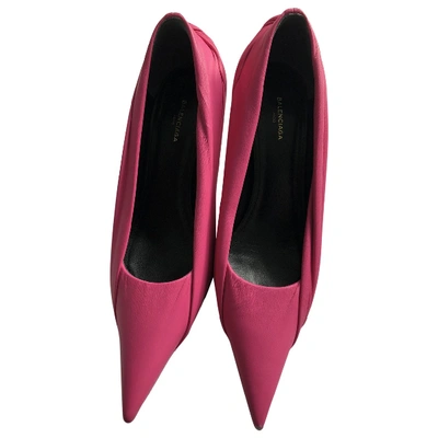 Pre-owned Balenciaga Knife Leather Heels In Pink