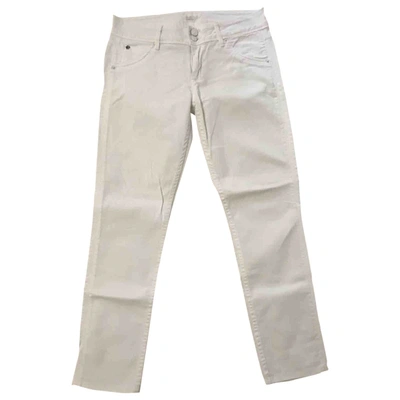 Pre-owned Hudson Straight Jeans In White