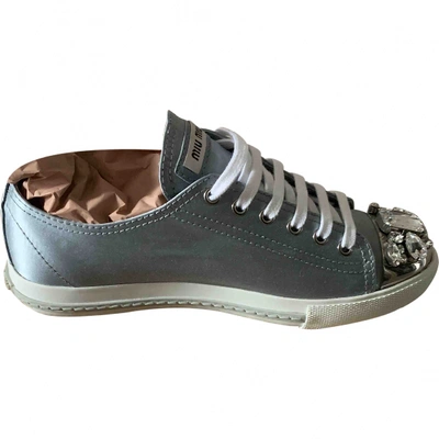 Pre-owned Miu Miu Cloth Trainers In Blue