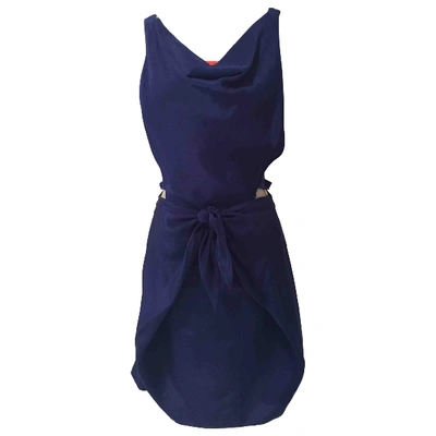 Pre-owned Vanessa Bruno Silk Mid-length Dress In Blue