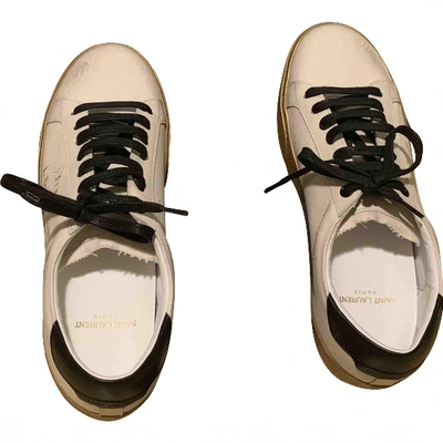 Pre-owned Saint Laurent Cloth Trainers In White