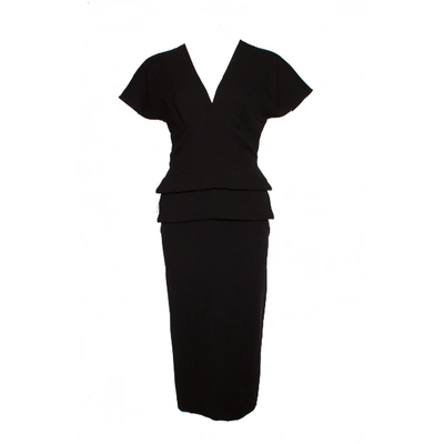 Pre-owned Roland Mouret Wool Mid-length Dress In Black