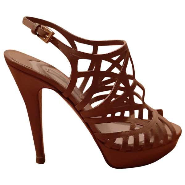 beige patent leather sandals