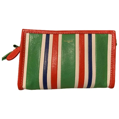 Pre-owned Balenciaga Bazar Bag Leather Clutch Bag In Multicolour