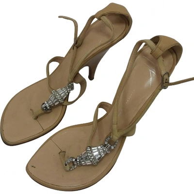 Pre-owned Giuseppe Zanotti Leather Sandals In Beige