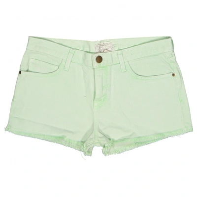 Pre-owned Current Elliott Green Cotton - Elasthane Shorts