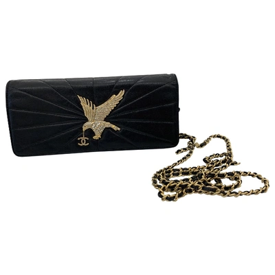 Pre-owned Chanel Leather Clutch Bag In Black