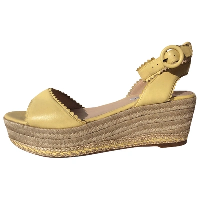 Pre-owned Lk Bennett Leather Espadrilles In Yellow