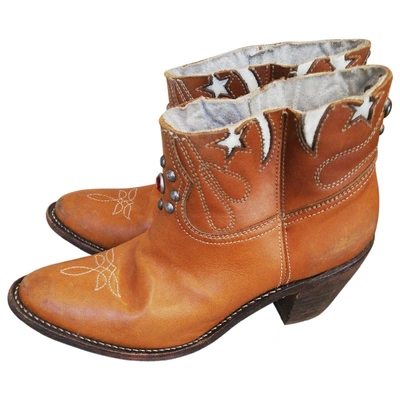 Pre-owned Golden Goose Leather Cowboy Boots In Camel