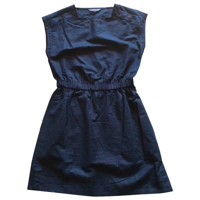 Pre-owned Tommy Hilfiger Linen Dress In Navy