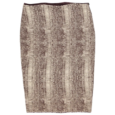 Pre-owned Lanvin Silk Mid-length Skirt In Brown