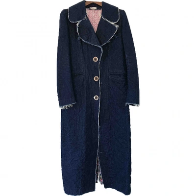 Pre-owned Natasha Zinko Coat In Navy