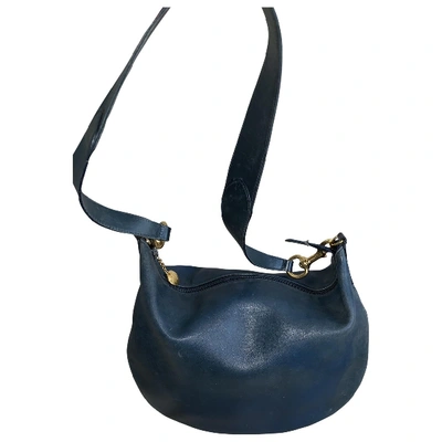 Pre-owned Gucci Leather Handbag In Navy