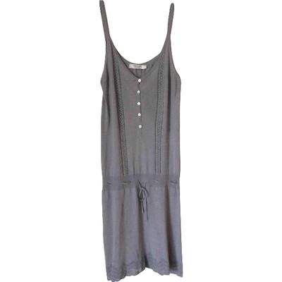 Pre-owned Comptoir Des Cotonniers Silk Mid-length Dress In Grey