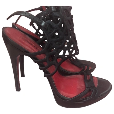 Pre-owned Cesare Paciotti Leather Sandals In Black
