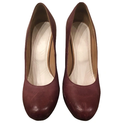 Pre-owned Maison Margiela Leather Heels In Burgundy