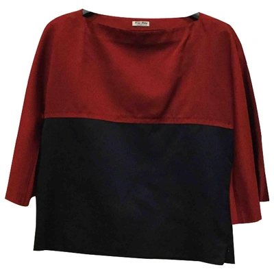 Pre-owned Miu Miu Silk Blouse In Red