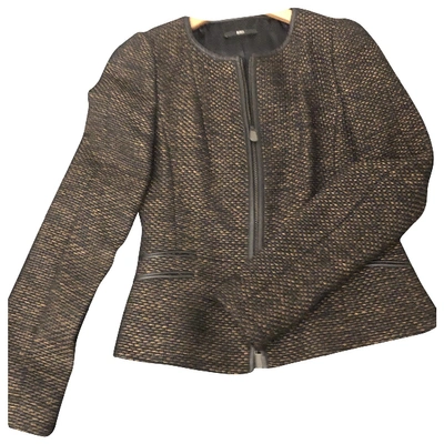 Pre-owned Hugo Boss Wool Short Vest In Brown