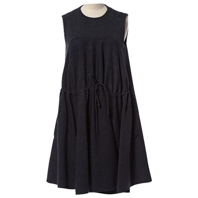 Pre-owned Balenciaga Wool Mid-length Dress In Blue