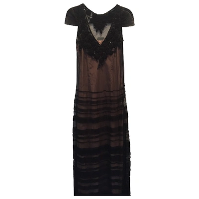 Pre-owned Hoss Intropia Lace Maxi Dress In Black