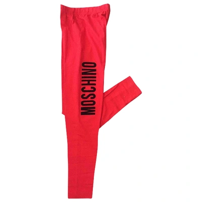 Pre-owned Moschino Red Cotton Trousers