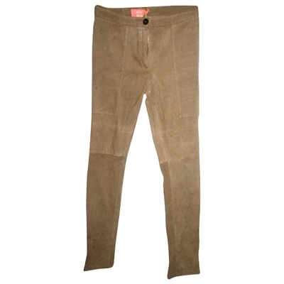 Pre-owned Manoush Slim Pants In Brown