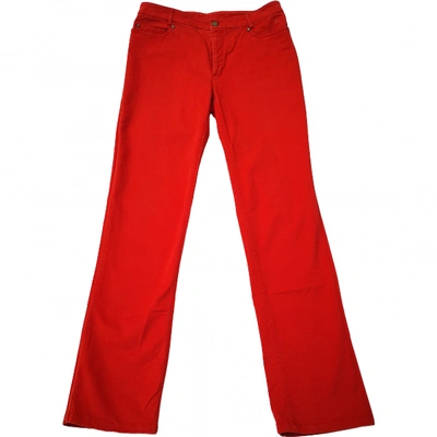 Pre-owned Burberry Straight Pants In Orange