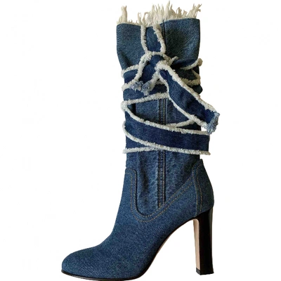 Pre-owned Philosophy Di Lorenzo Serafini Cloth Boots In Blue