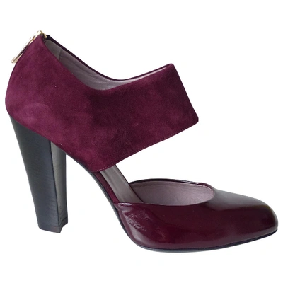 Pre-owned Atelier Mercadal Patent Leather Heels In Burgundy