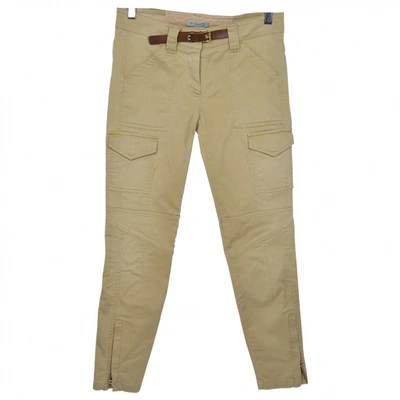 Pre-owned Pinko Slim Pants In Beige