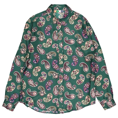 Pre-owned Msgm Silk Shirt In Green