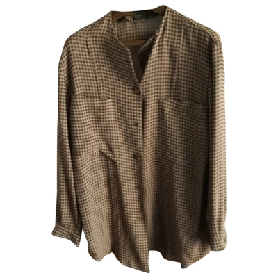 Pre-owned Giorgio Armani Wool Blouse In Camel