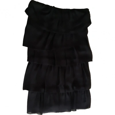 Pre-owned Jucca Silk Mini Dress In Black