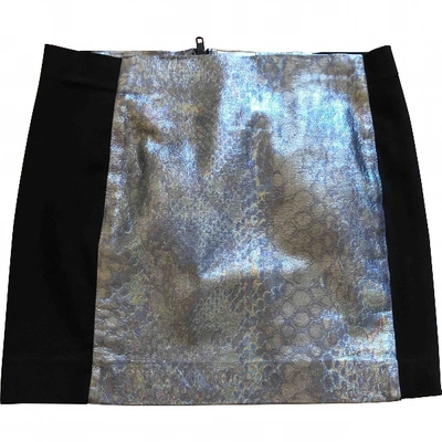 Pre-owned American Retro Leather Mini Skirt In Blue