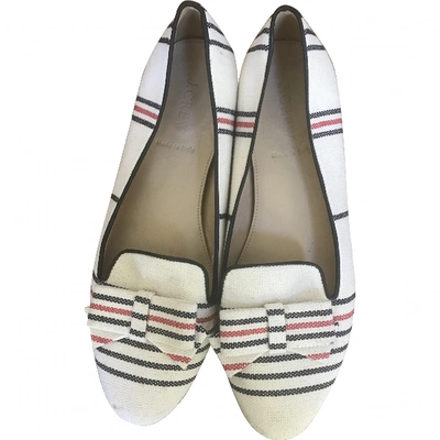 Pre-owned Jcrew Cloth Flats In Beige