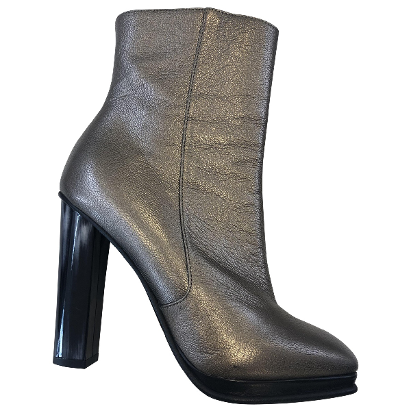 dries van noten silver cracked leather tall boots