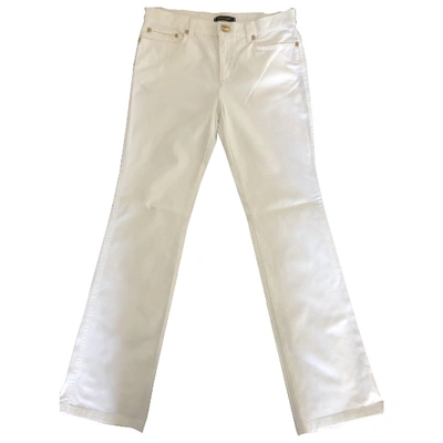 Pre-owned Roberto Cavalli Straight Pants In White