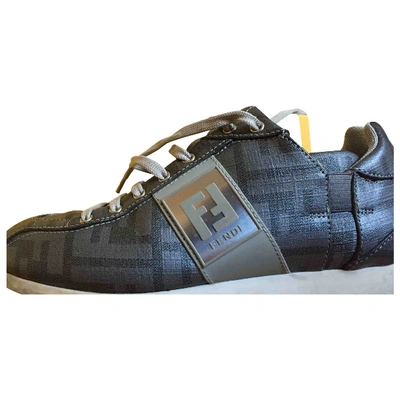 Pre-owned Fendi Cloth Trainers In Anthracite