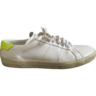 Pre-owned Saint Laurent Court White Leather Trainers