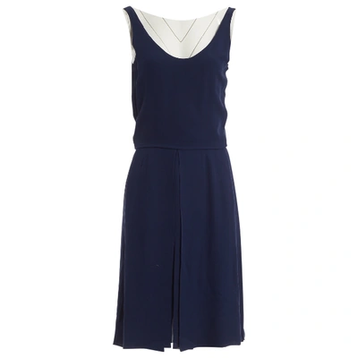 Pre-owned Chloé Silk Mid-length Dress In Navy