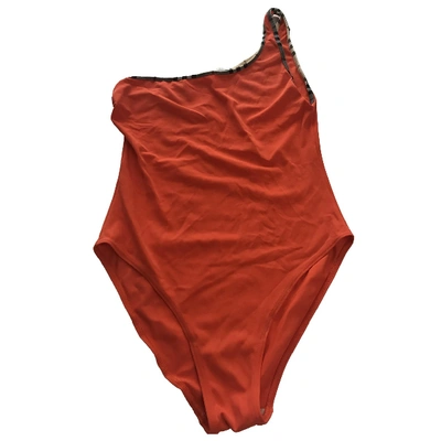 Pre-owned Burberry One-piece Swimsuit In Orange