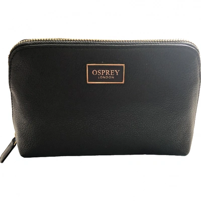 Pre-owned Osprey Leather Vanity Case In Black