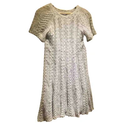 Pre-owned Chanel Wool Mid-length Dress In Beige