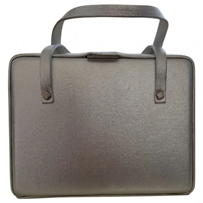 Pre-owned Charles Jourdan Leather Handbag In Silver