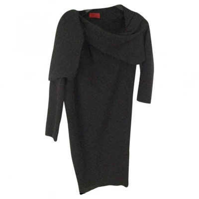 Pre-owned Lanvin Wool Mid-length Dress In Anthracite
